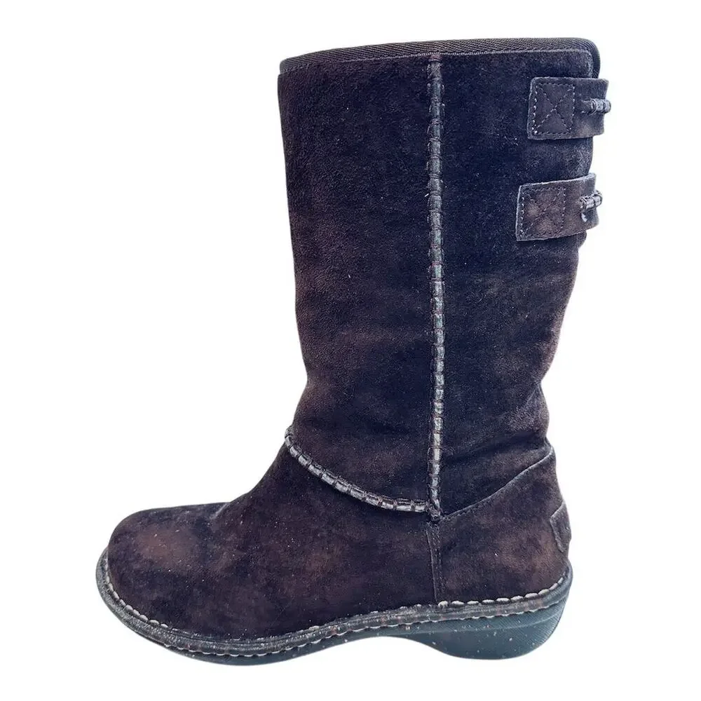 UGG Women's‎ Haywell Mid-Calf Boots Brown Size 7 Winter Sheepskin Lined